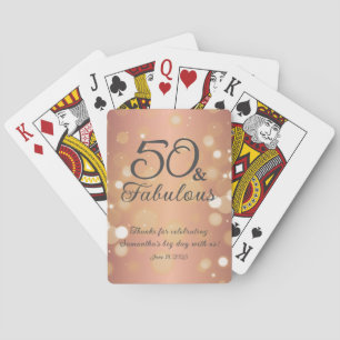 50 and Fabulous Elegant 50th Birthday Keepsake Playing Cards