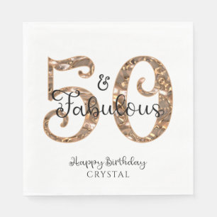 50 AND FABULOUS Elegant 50th Birthday Personalized Napkin