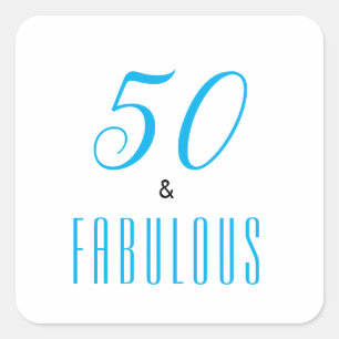 50 And Fabulous Elegent Birthday Square Sticker