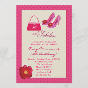 50 and Fabulous Fashion Birthday Invitation