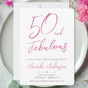 50 and Fabulous Fiftieth Birthday Invitation