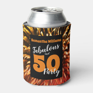 50 and Fabulous Fireworks Groovy Orange Can Cooler
