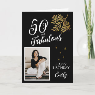 50 and Fabulous Foliage 50th Birthday Photo Card