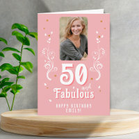 50 and Fabulous Foliage Pink Photo 50th Birthday