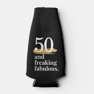 50 and Fabulous Funny Birthday Beer Bottle Cooler