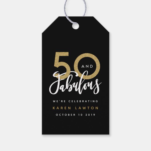 50 and fabulous gift tag (Front)