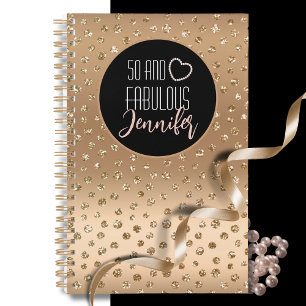 50 and Fabulous Glam Chic Girly Gold Black Blush  Planner