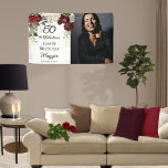 50 and Fabulous Glam Rose Floral Birthday Party Banner<br><div class="desc">Elegant and classy dark red and burgundy floral roses with seed pearls on a splatter sepia colored frame "50 and Fabulous" birthday party design by Holiday Hearts Designs.</div>