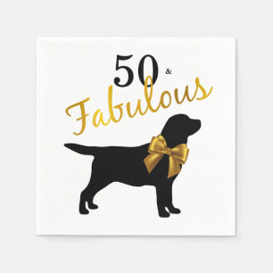 50 and Fabulous - Gold Black Labrador - Cute Dog Napkin