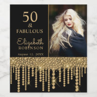 50 and Fabulous Gold Drips Pearl Birthday Party