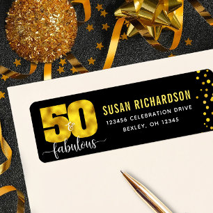 50 and fabulous gold foil dots chic girly address