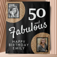 50 and Fabulous Gold Glitter 2 Photo 50th Birthday