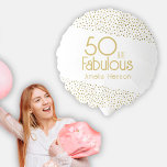 50 and Fabulous Gold Glitter 50th Birthday Party  Balloon<br><div class="desc">50 and Fabulous Gold Glitter 50th Birthday Party Balloon. Modern and elegant birthday sticker with trendy typography and faux gold glitter spots. The design has a custom name. Make personalized 50th birthday balloon for her.</div>