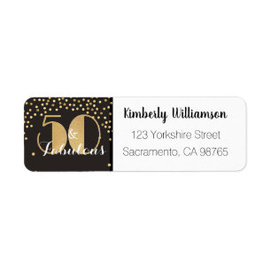 50 and Fabulous Gold Personalized Return Address