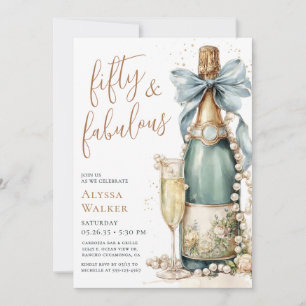 50 And Fabulous Gold Script 50th Birthday Party Invitation