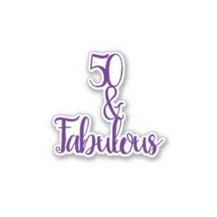 50 And Fabulous Happy 50th Birthday Purple & White