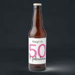 50 and Fabulous Ladies 50th Birthday Party<br><div class="desc">A fun colourful 50th birthday bottle label to personalize the drinks at the party. This design features the typography "50 and fabulous" is hot pink and black.</div>