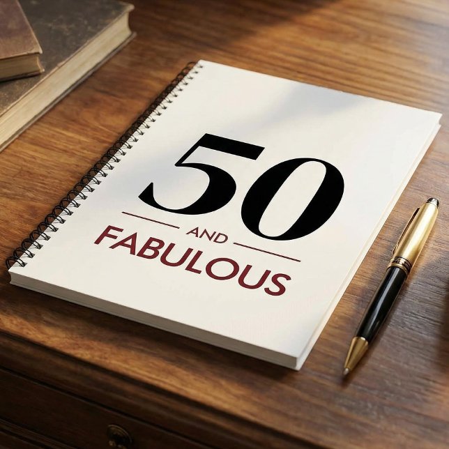 50 And Fabulous Modern Cherry Wine Birthday Saying Notebook (Creator Uploaded)