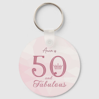 50 and Fabulous Modern Elegant Rose Gold Classic R Keychain