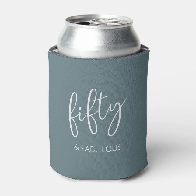 50 and Fabulous Modern Script Cooler (Can Front)