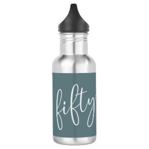 50 and Fabulous Modern Script Grey 532 Ml Water Bottle