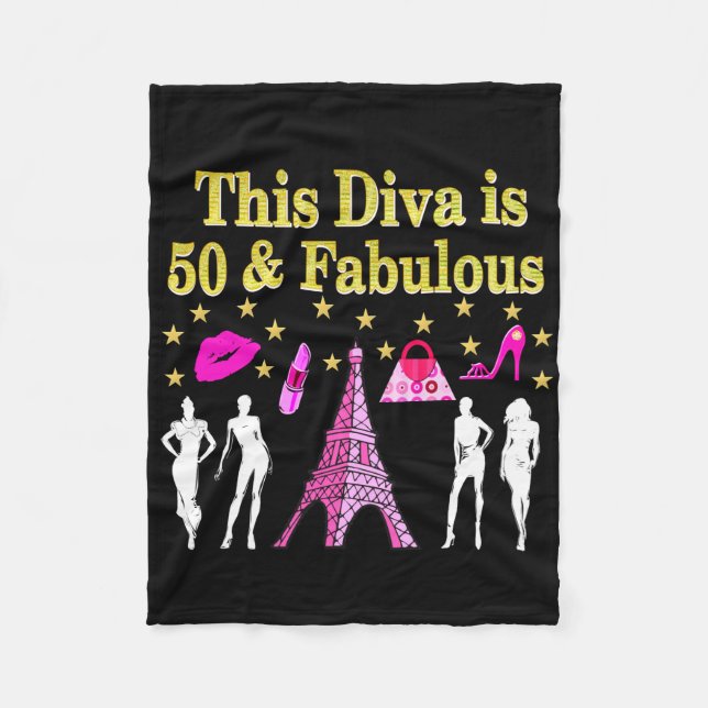 50 AND FABULOUS PARIS DESIGN FLEECE BLANKET (Front)