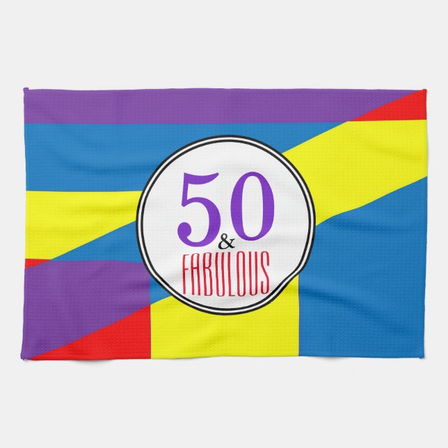 50 and Fabulous Party Kitchen Towel (Horizontal)