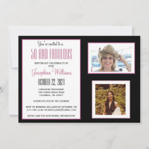 50 and Fabulous Party Photos Invitation