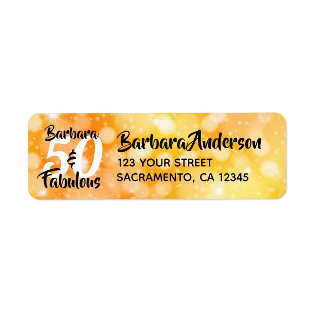 50 and Fabulous Personalized Birthday Part (Front)