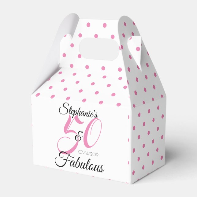 50 and Fabulous Personalized Birthday Party Favor Box (Front Side)