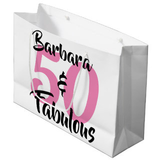 50 and Fabulous Personalized Birthday Party Large Gift Bag