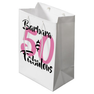 50 and Fabulous Personalized Birthday Party Medium Gift Bag