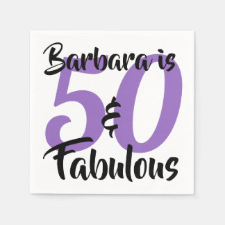 50 and Fabulous Personalized Birthday Party Napkin