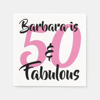 50 and Fabulous Personalized Birthday Party Napkin