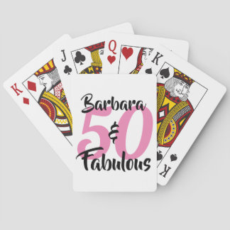 50 and Fabulous Personalized Birthday Party Playing Cards