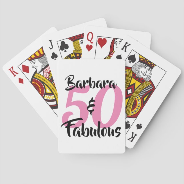 50 and Fabulous Personalized Birthday Party Playing Cards (Back)