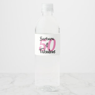 50 and Fabulous Personalized Birthday Party Water Bottle Label
