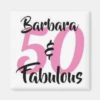 50 And Fabulous Personalized Name Birthday Pink