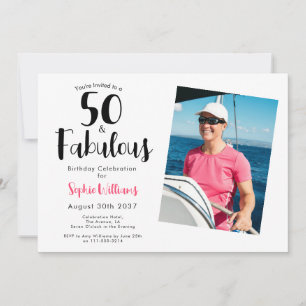 50 and Fabulous Photo 50th Birthday Party  Invitation