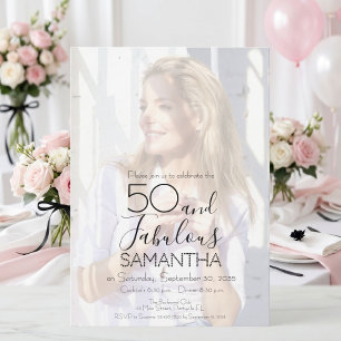 50 and Fabulous Photo Fiftieth Birthday Party Invitation