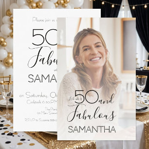 50 and Fabulous Photo Fiftieth Birthday Party Invitation