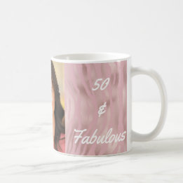 50 and Fabulous Photo Pink Zebra Coffee Mug