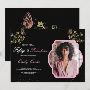50 and Fabulous Pink 50th Birthday Party Invitation