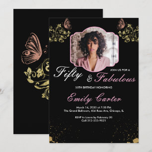 50 and Fabulous Pink 50th Birthday Party Invitation