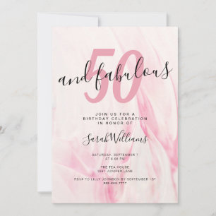 50 and Fabulous Pink 50th Birthday Party Invitation