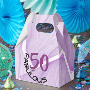 50 and Fabulous   Purple & Black Birthday Theme Favor Box