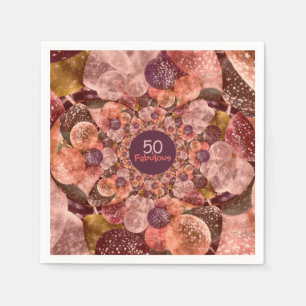 50 And Fabulous Purple Pink Kaleidoscope Balloons Napkin