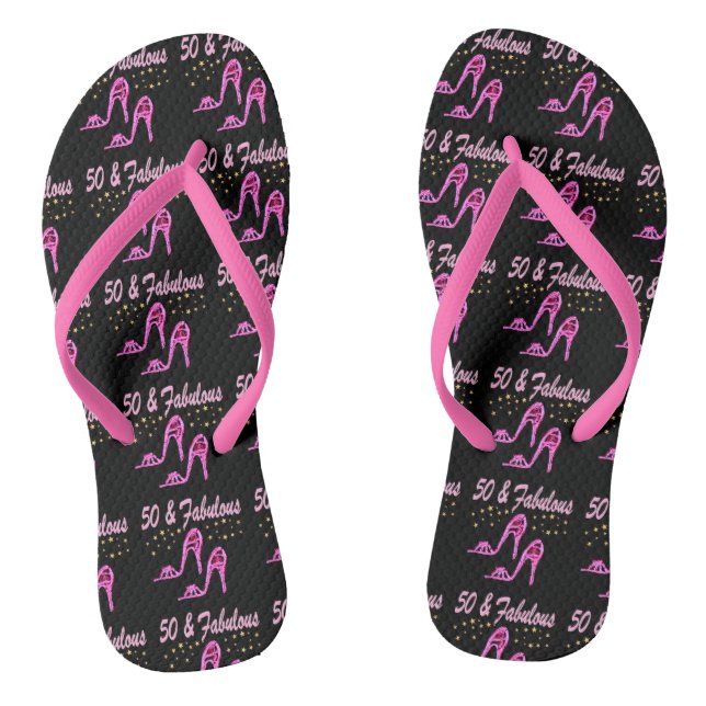 50 AND FABULOUS SHOE QUEEN FLIP FLOPS (Footbed)
