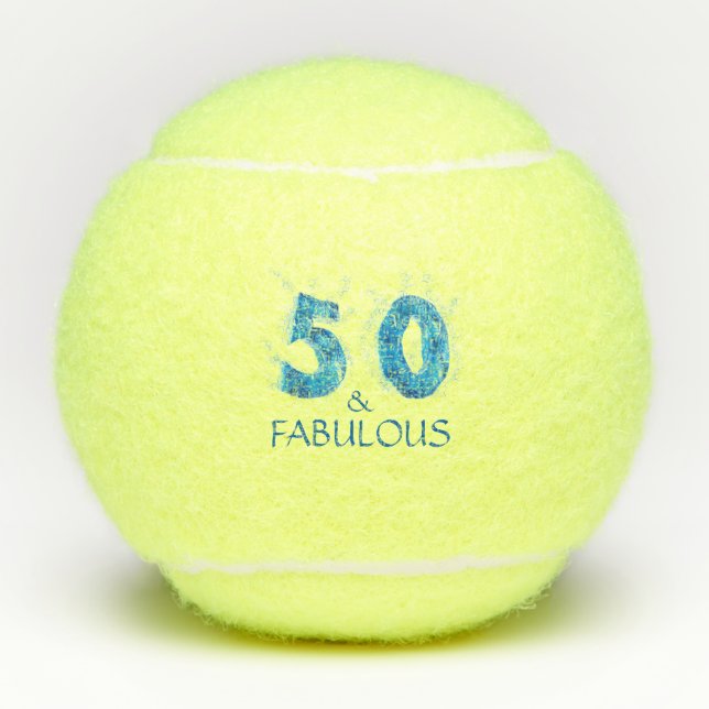 50 and Fabulous / Sports 50th Birthday Tennis Balls (Front)