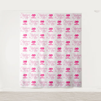 50 and Fabulous Step and Repeat Party Backdrop Tapestry